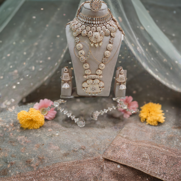 Exquisite Luxurious Artificial Bridal Kundan Jewelry Set – Perfect for Weddings & Special Occasions