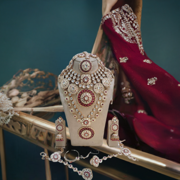 Exquisite Luxurious Artificial Bridal Kundan Jewelry Set – Perfect for Weddings & Special Occasions