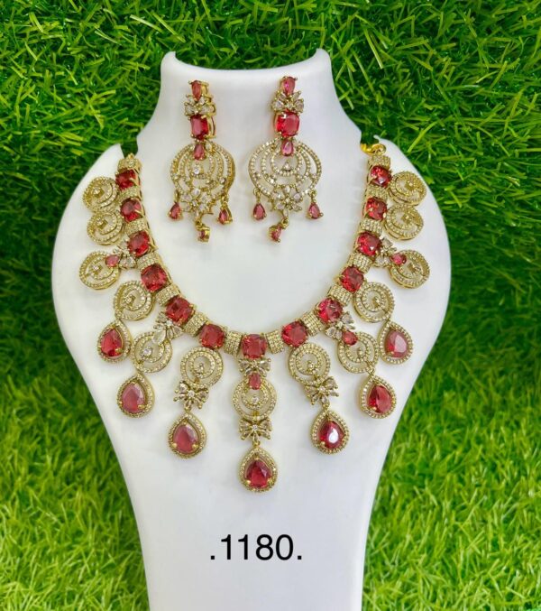 Mehndi Polish AD Necklace Set