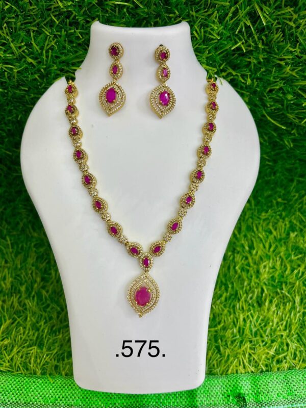 Mehndi Polish AD Necklace Set