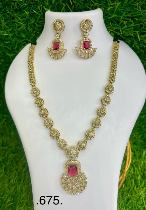 Mehndi Polish AD Necklace Set