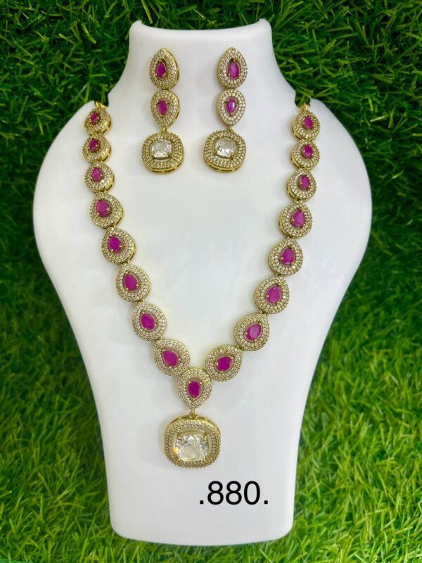 Mehndi Polish AD Necklace Set