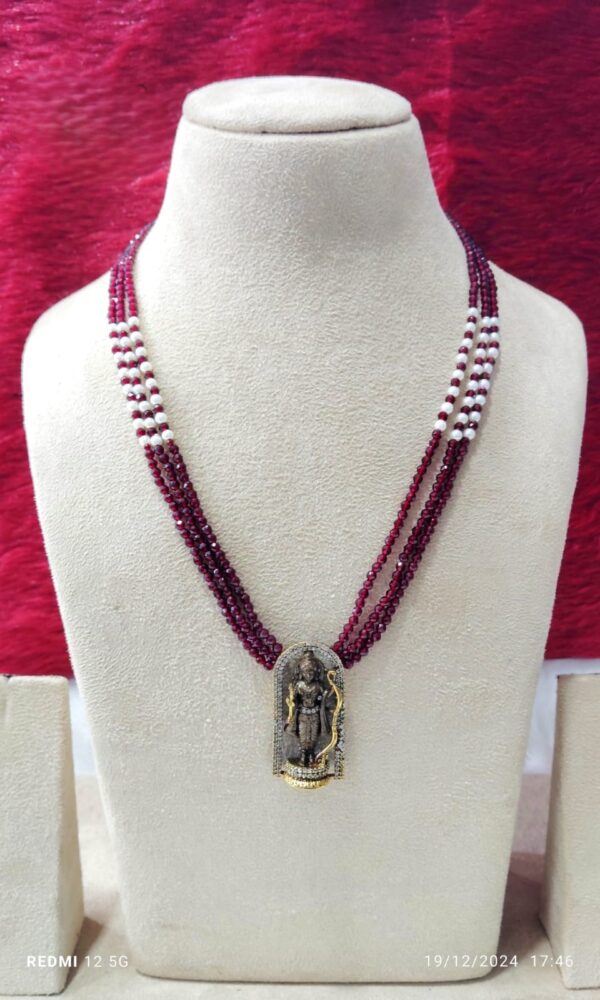 Luxurious Long Kundan Pandal Set with Beautiful Magenta Earrings