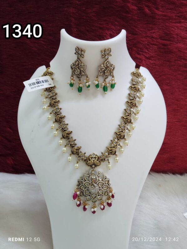 Long Kundan Necklace Set