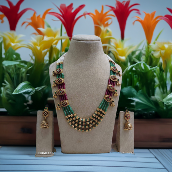 Vibrant Elegance: Luxury Long Copper Necklace in Multicolor