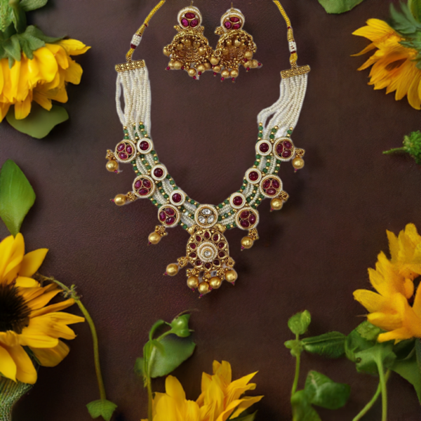 Copper Necklace With Beautiful Jhumki