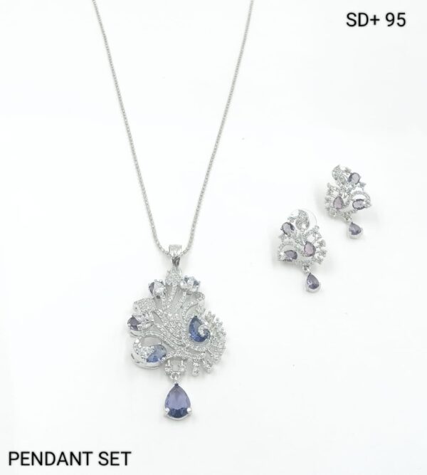 moissanite pendant with Royal Blue Color