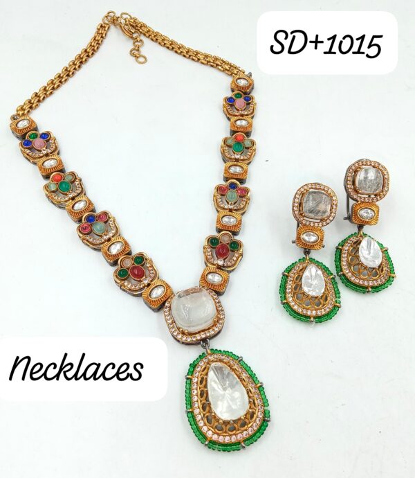 Multicolor Moissanite Necklace Jewelry Set
