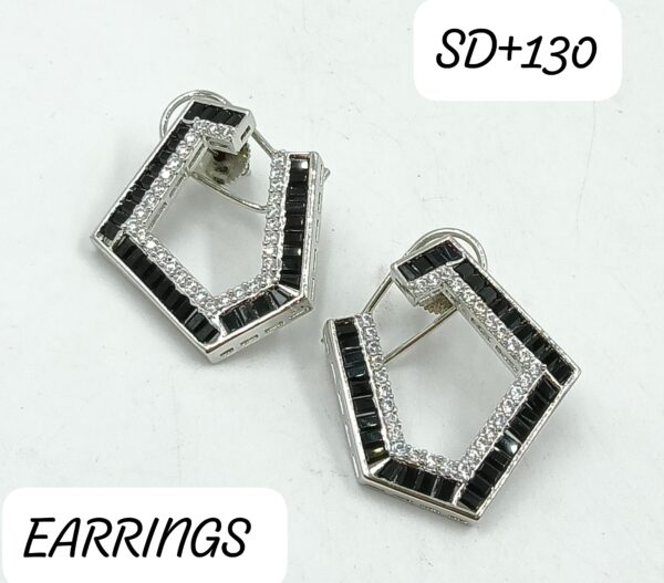 Elegant Black Moissanite Stud Earrings – Sparkle with Grace